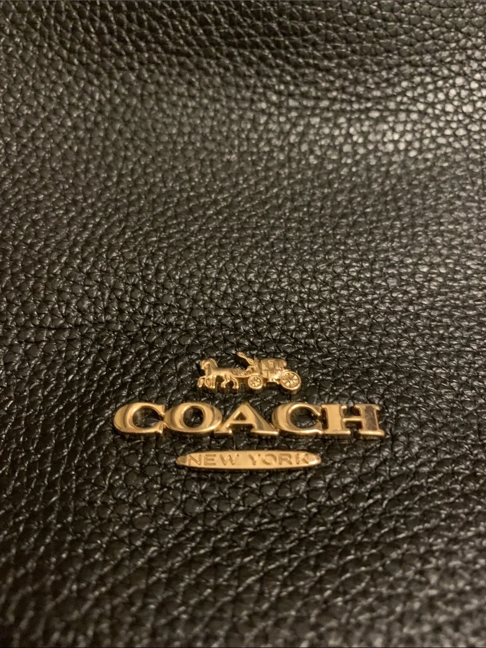 Coach Black Pebbled Leather Satchel with Gold Accents